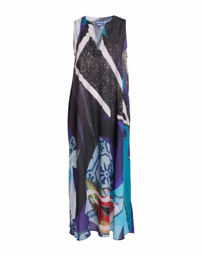 Photo: Vilebrequin X Deux Femmes Noires Womens Midi dress in Purple