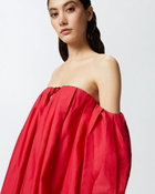 Pinko Poplin Balloon Mini Dress Salsa Red