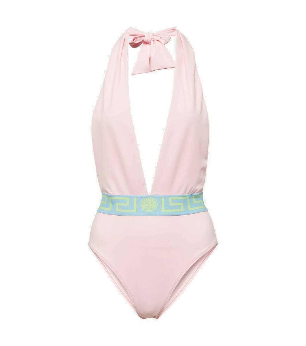 Versace Greca Band Triangle Bikini Top in Pink - ShopStyle Swimwear