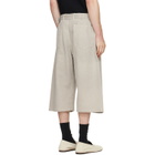 LEMAIRE Taupe Wide-Leg Belted Denim Shorts