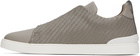 ZEGNA Gray Triple Stitch Sneakers