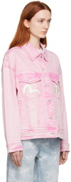 Evisu Pink Embroidered Denim Jacket