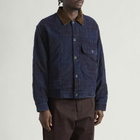 Café Mountain Men's Patchwork Workers Jacket in Blue And Bark Patchwork