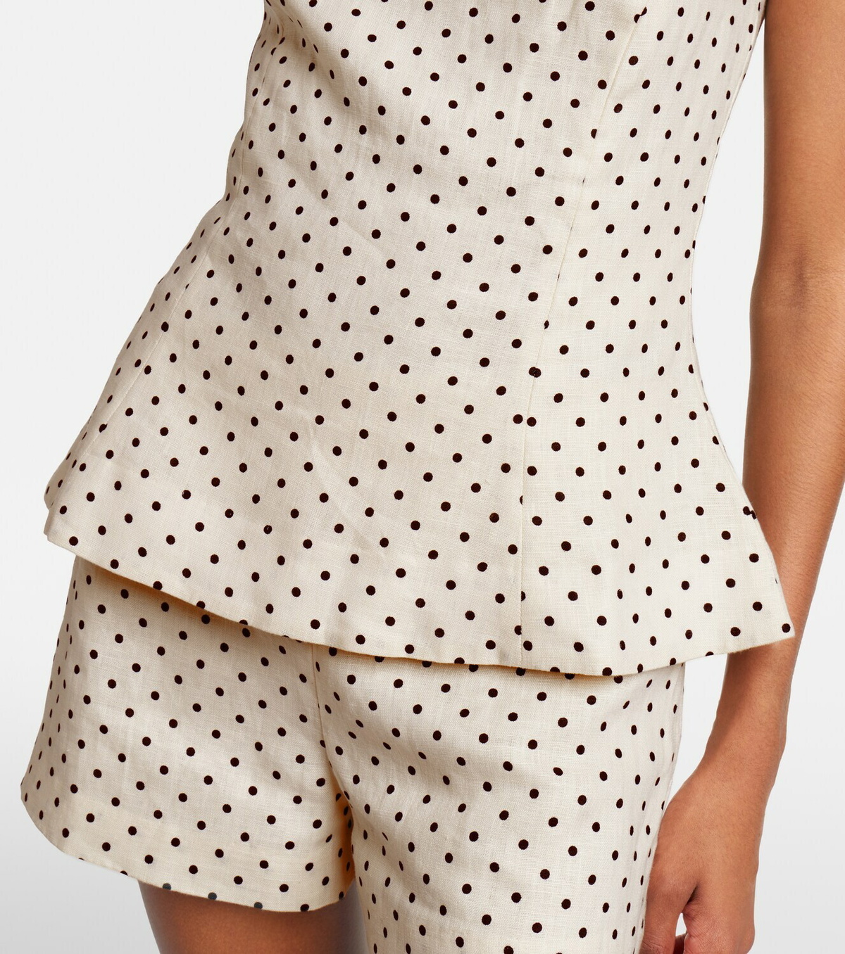 Faithfull Iria polka-dot linen top