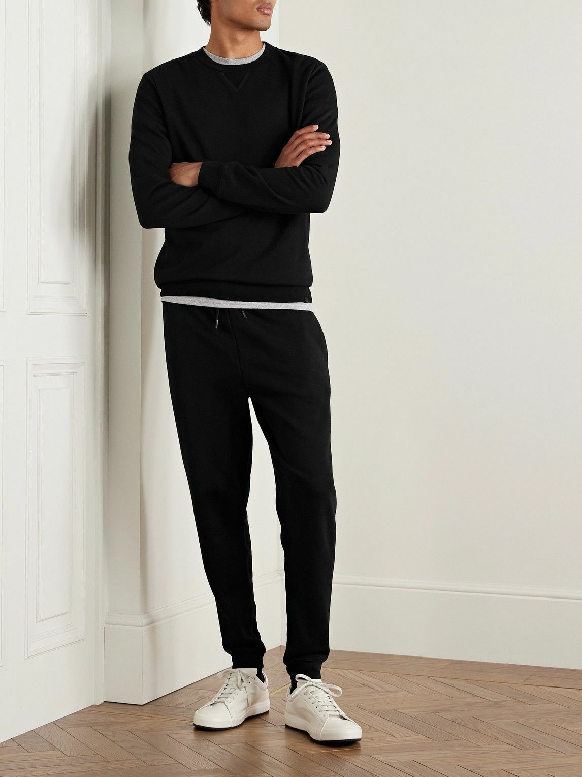 Derek Rose - Quinn Cotton and Modal-Blend Jersey Sweatshirt - Black