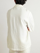 Barena - Sabion Striped Linen-Jacquard Overshirt - Neutrals