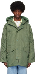 Carhartt Work In Progress Green Hooded Olten Parka Coat