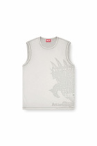 Diesel Sleeveless jersey top with embossed graphics - T-Shirts Mens in Grey