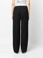 Alexander Wang Black Logo-Waistband Wool Trousers