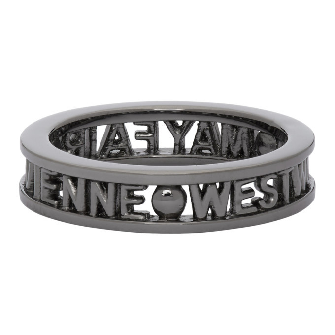 Vivienne Westwood Gunmetal Armor Ring in Black for Men