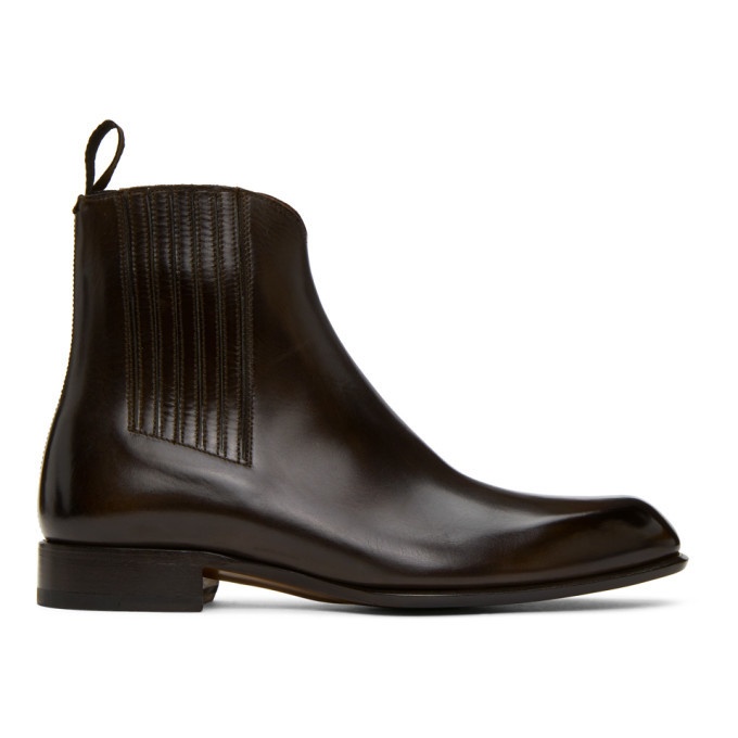 Photo: Brioni Brown Side Gusset Chelsea Boots