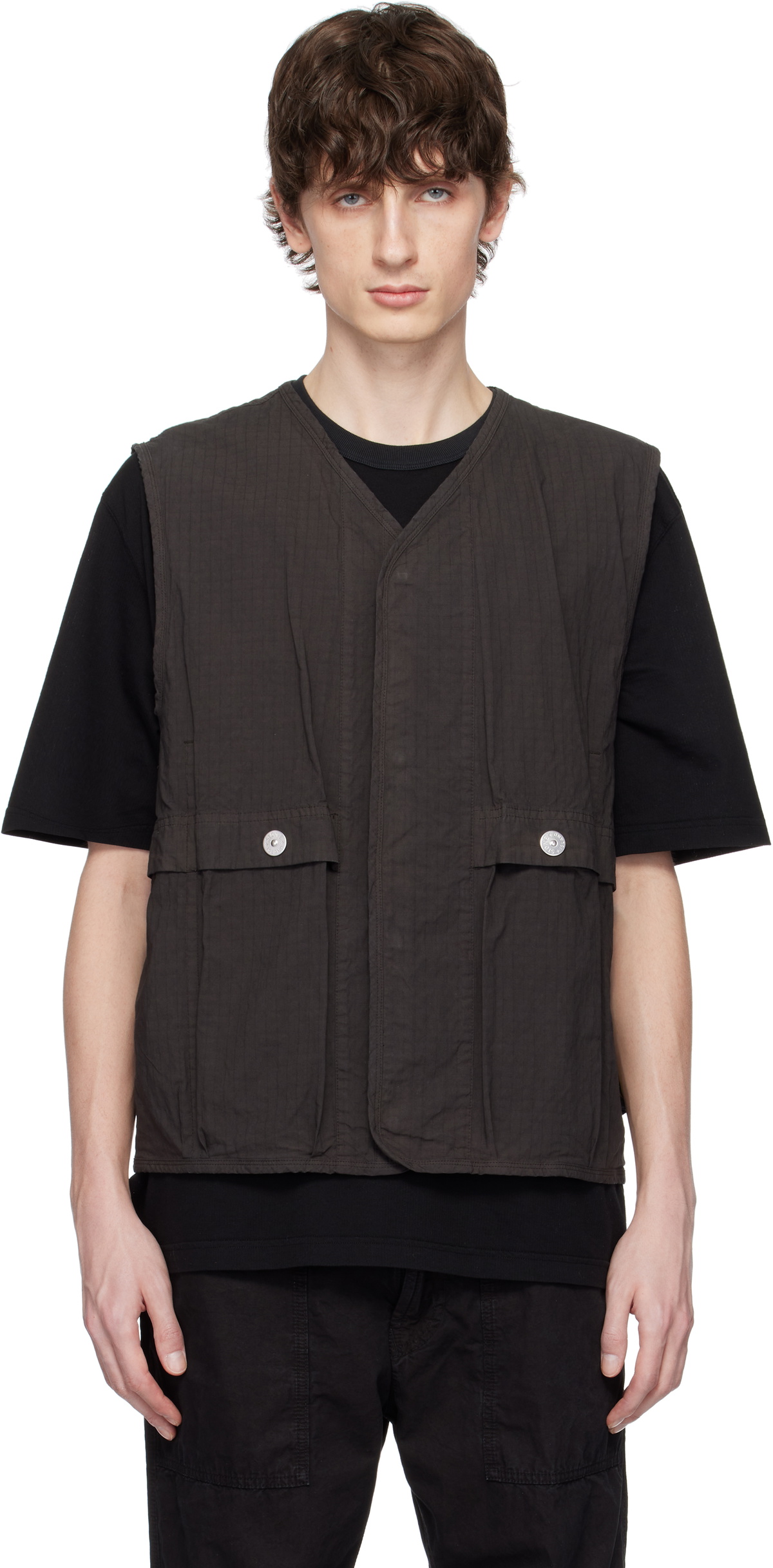 【新品未使用】STONE  MIL-SPEC VEST Stone Island Gray Mil-Spec Stretch Ripstop-TC Vest Stone Island