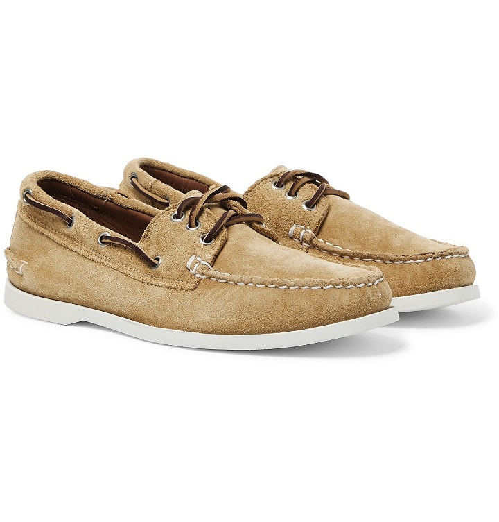 Photo: Quoddy - Downeast Suede Boat Shoes - Neutrals