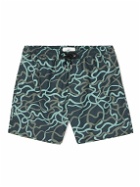 Mr P. - Straight-Leg Mid-Length Printed Swim Shorts - Blue