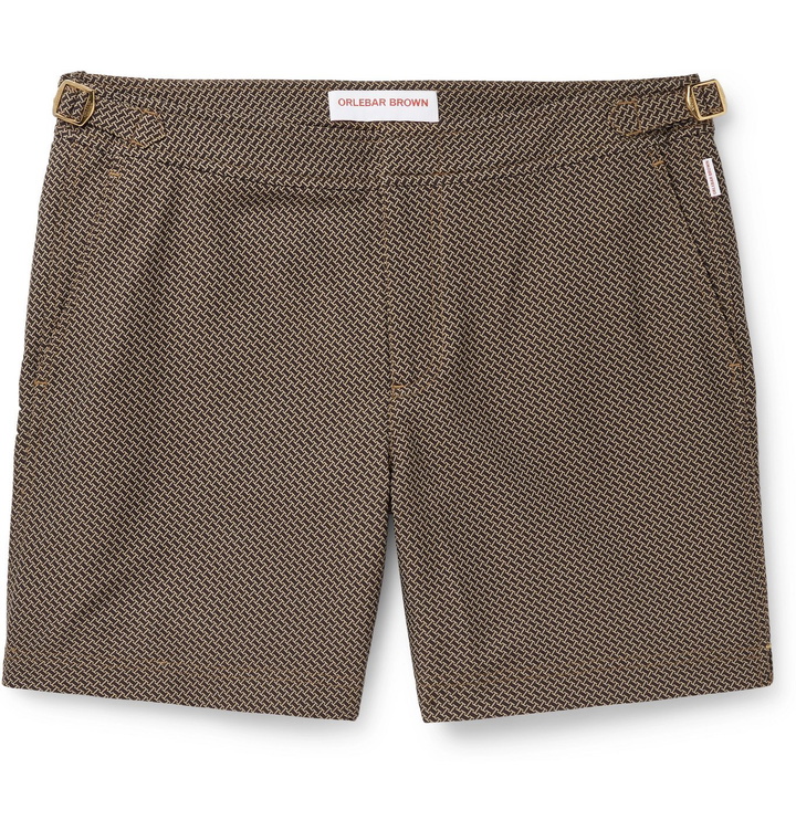 Photo: Orlebar Brown - Bulldog X Maho Slim-Fit Mid-Length Jacquard Swim Shorts - Brown