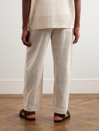 BODE - Straight-Leg Macramé Cotton Drawstring Trousers - Neutrals