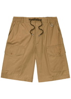 Moncler Drawstring Cotton-poplin Cargo Shorts Brown