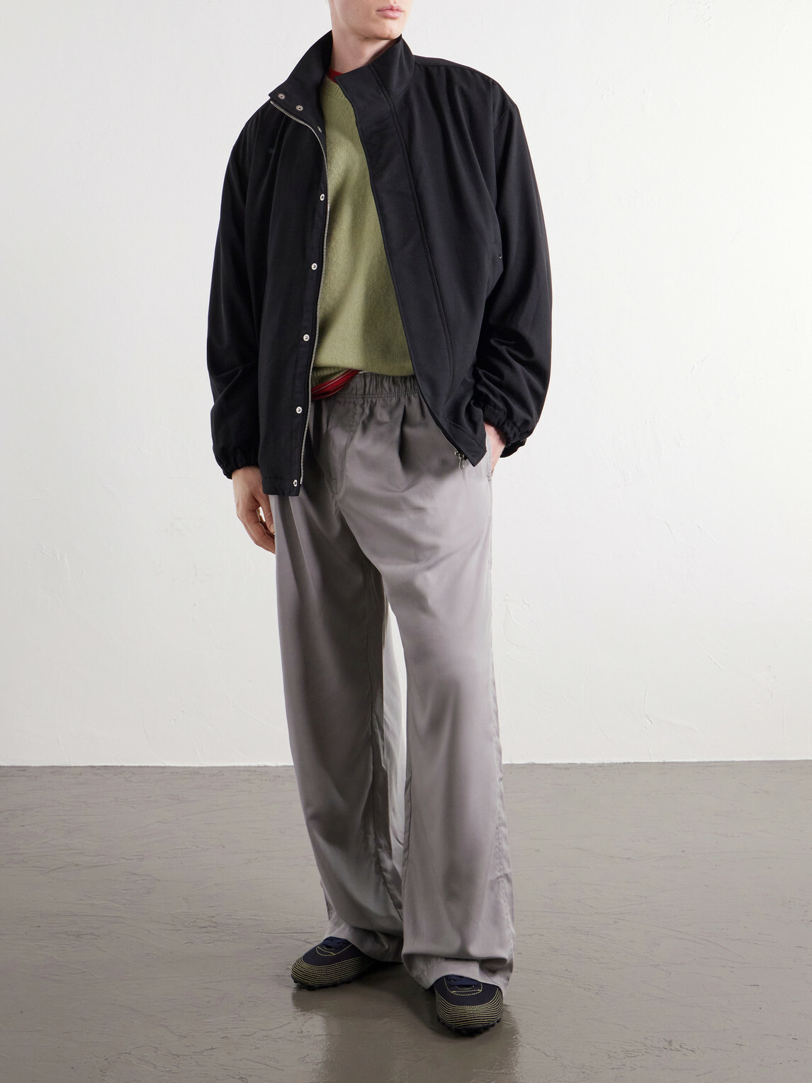 Graphpaper - Wool-Blend Hopsack Jacket - Black