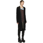 Rick Owens Black Wool Long Cardigan