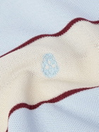 McQueen - Oversized Embroidered Piqué Rugby Shirt - Blue