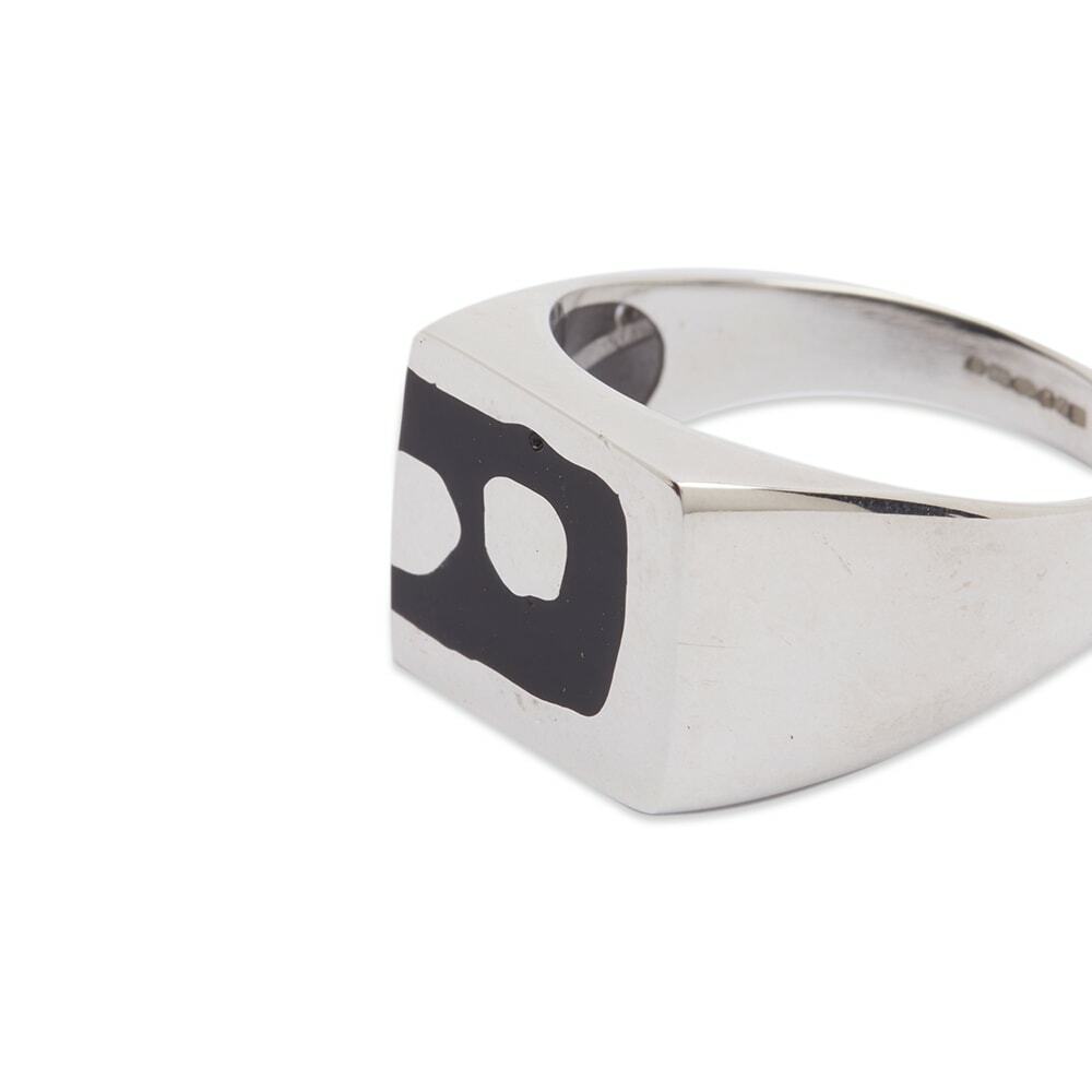 Ellie Mercer Men's Two Island Resin Ring in Silver/Black Ellie Mercer