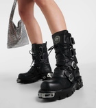 Rabanne x New Rock embellished leather biker boots