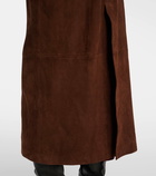 Nour Hammour Althea suede wrap coat