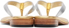 Martiniano Silver & Gold Leather Flip-Flops