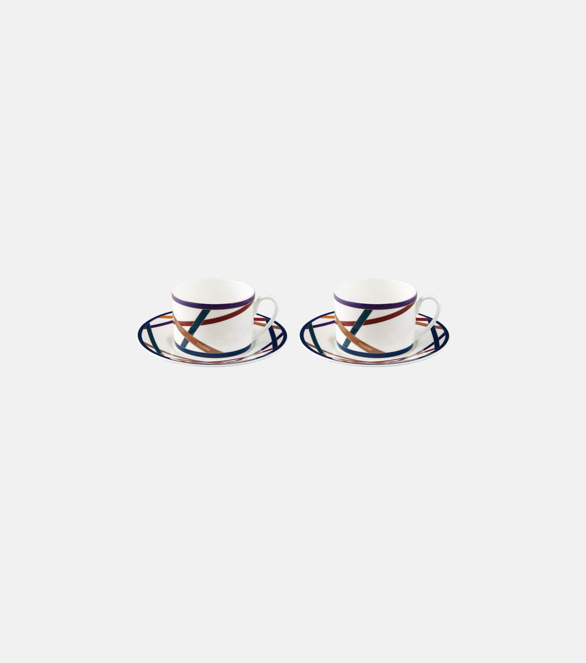 Missoni Nastri set of 2 teacups and saucers