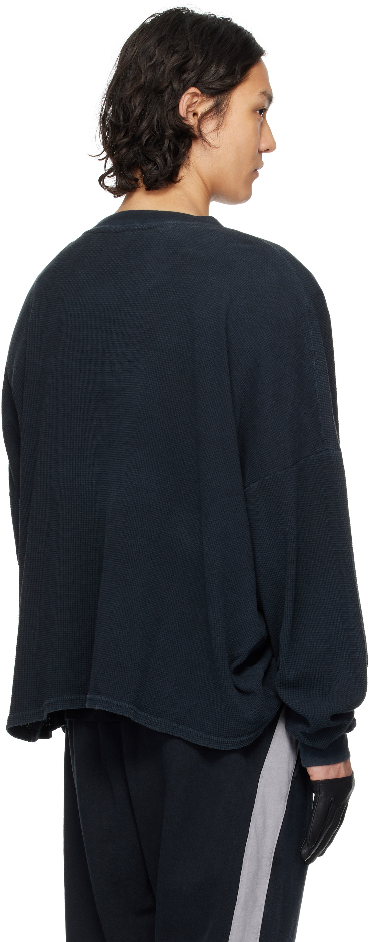 GREG ROSS Black Shoulder Pad Thermal Sweatshirt Greg Ross