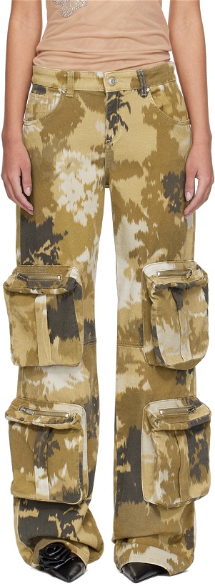 Photo: Blumarine Brown Camouflage Denim Cargo Pants