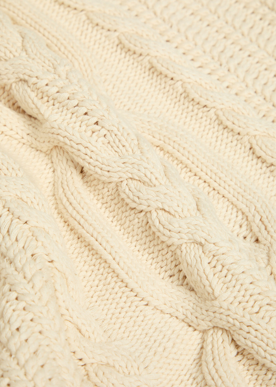 Free People Frankie Cable-knit Cotton Jumper Ivory