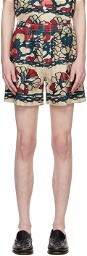 Bode Multicolor Garden Lattice Shorts
