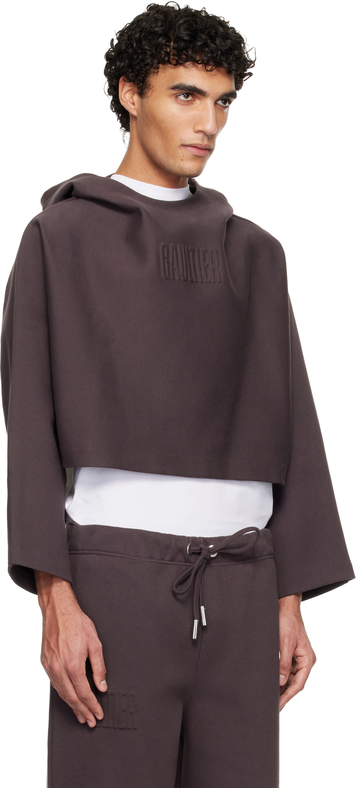 Jean Paul Gaultier Brown 'The Embossed Gaultier' Hoodie