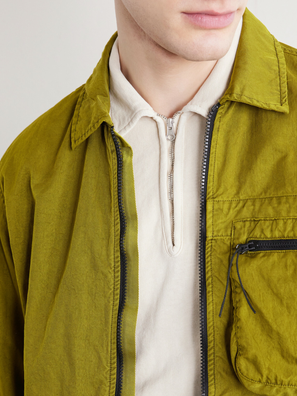 C.P. Company - Logo-Appliquéd Cotton Half-Zip Sweater - Neutrals