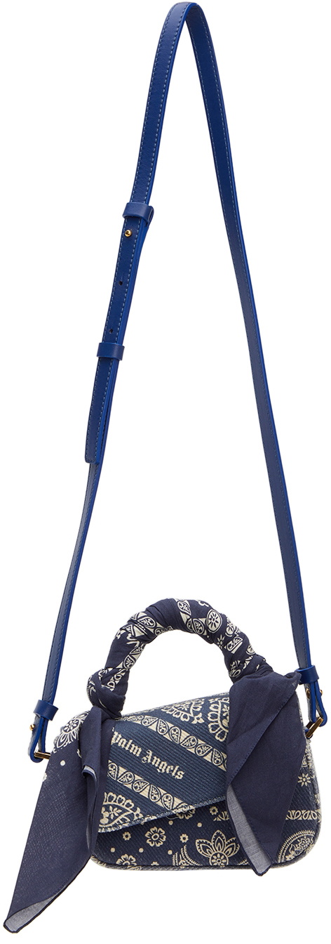 Palm Angels Blue Mini Bandana Crash Shoulder Bag Palm Angels