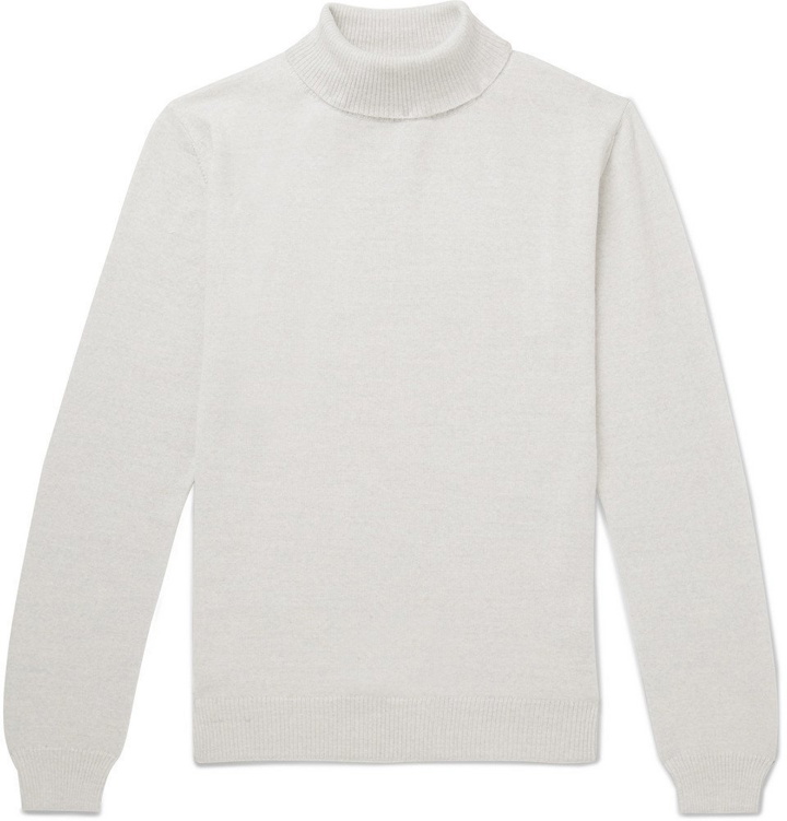 Photo: Oliver Spencer - Mélange Merino Wool Rollneck Sweater - Men - Stone