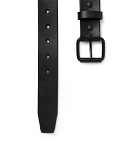 Saturdays NYC - 3.5cm Rockaway Black Leather Belt - Black