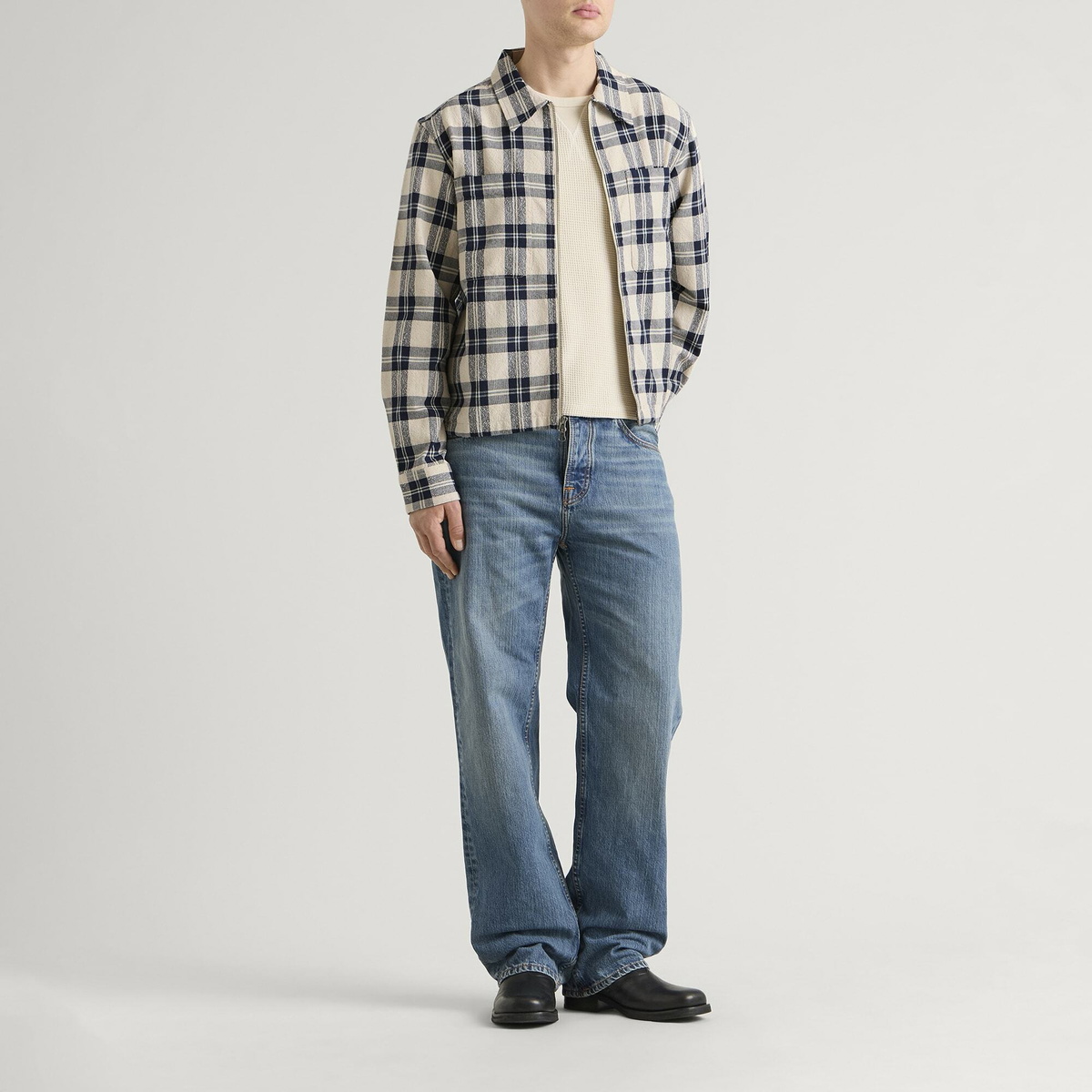 Corridor Men's Capricorn Plaid Zip Jacket in Navy