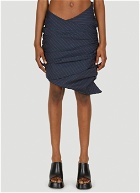 Ruched Pinstripe Skirt in Blue
