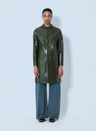 MM6 Maison Margiela Faux-Leather Button-Up Coat
