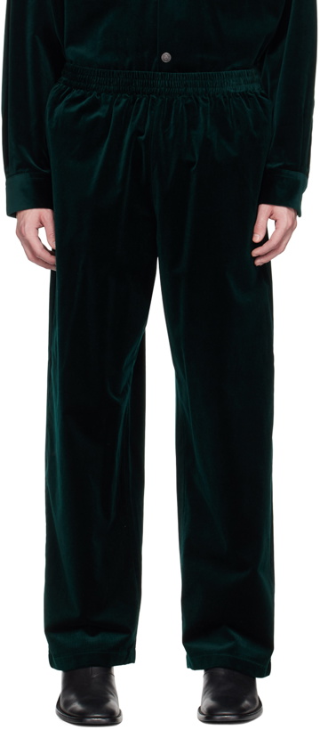 Photo: Acne Studios Green Relaxed-Fit Trousers