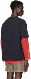 Rhude SSENSE Exclusive Black Side Logo T-Shirt