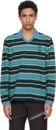 Craig Green Blue Fred Perry Edition Overprint Long Sleeve Henley Polo
