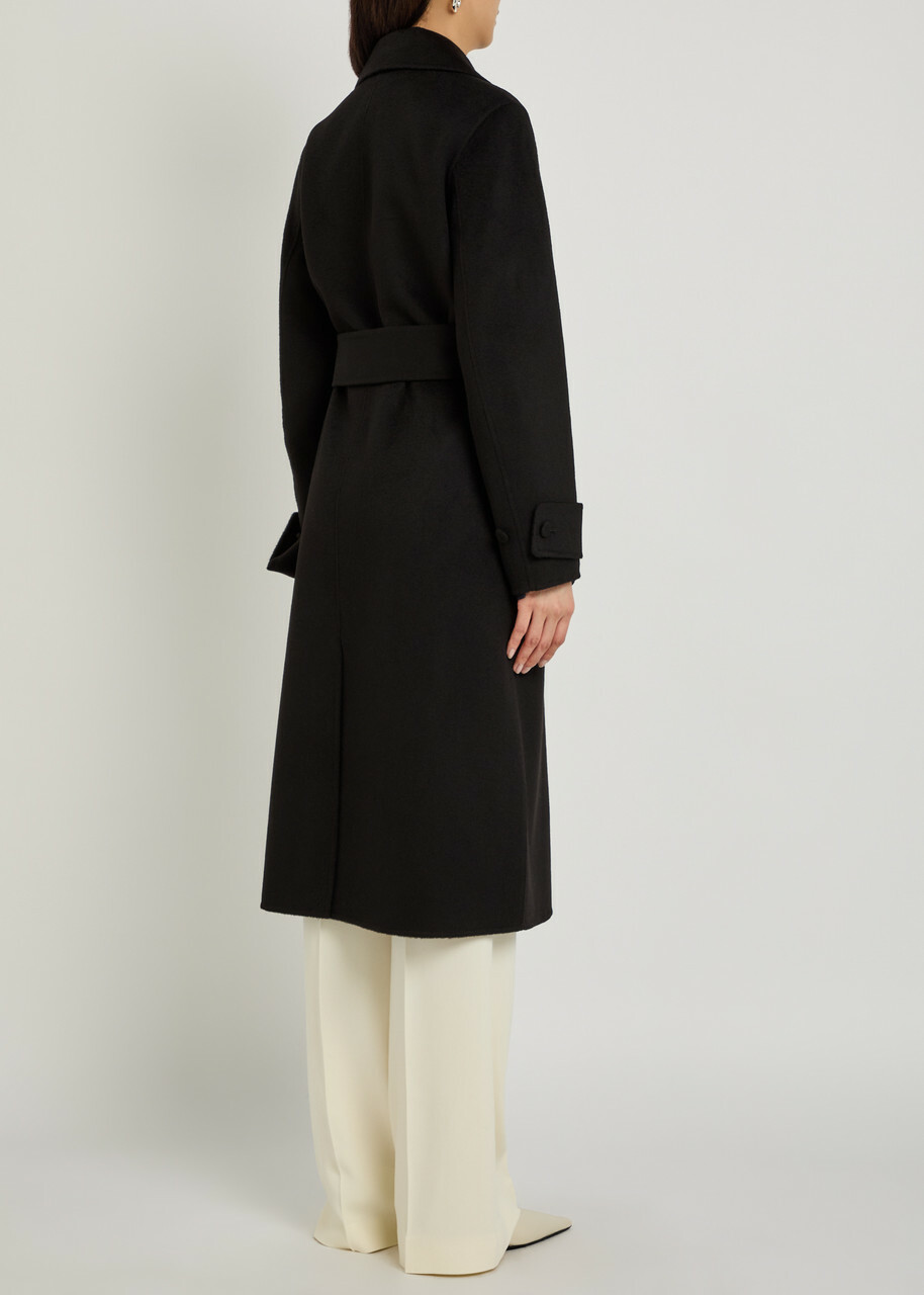 Joseph Arlina Double-breasted Wool and Cashmere-blend Coat Black