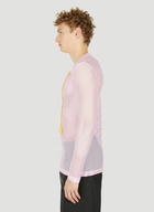 Net Long Sleeve Top in Pink