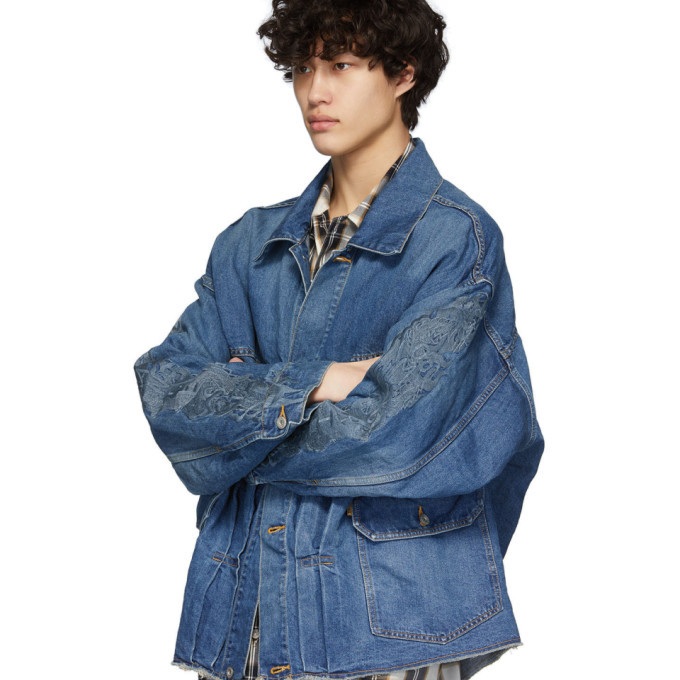 Doublet Indigo Denim Chaos Embroidery Jacket