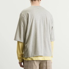 AMI Paris Men's Mercerised Jersey ADC Double Layer T-Shirt in Gris Chine Clair/Jaune