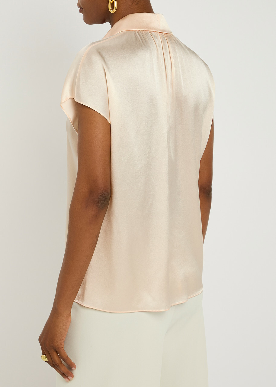 Vince Silk-satin Shirt Cream