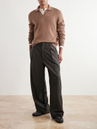 De Bonne Facture - Merino Wool Polo Sweater - Brown